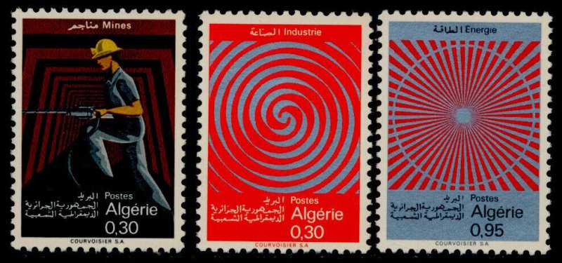 Algeria 408-10 MNH Industry, Miner with Drill, Energy 