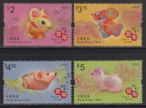 Hong Kong 2020 Lunar New Year of the Rat Stamps Set of 4 MNH