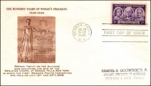 Scott 959 - 3 Cents Women's Rights - Fulton FDC - Typed Address - Planty 959-21