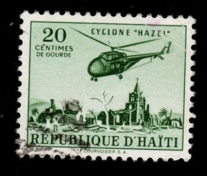 Haiti  Scott RA22 Used Postal Tax stamp,  Helicopter