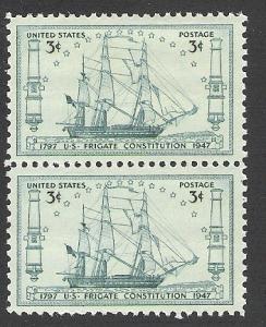 US #951, Frigate - Pair, MNH