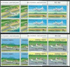 SAMOA 1973 Airport / Planes set corner blocks of 4 MNH.....................51939