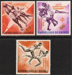 Guinea Sc #312-314 Mint Hinged with orange surcharge