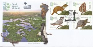 Romania COVER STAMPS 2023 VACARESTI NATIONAL PARK ANIMALS BIRDS FIRST DAY POST