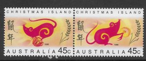 Christmas Island 377a  1996  pair  VF NH
