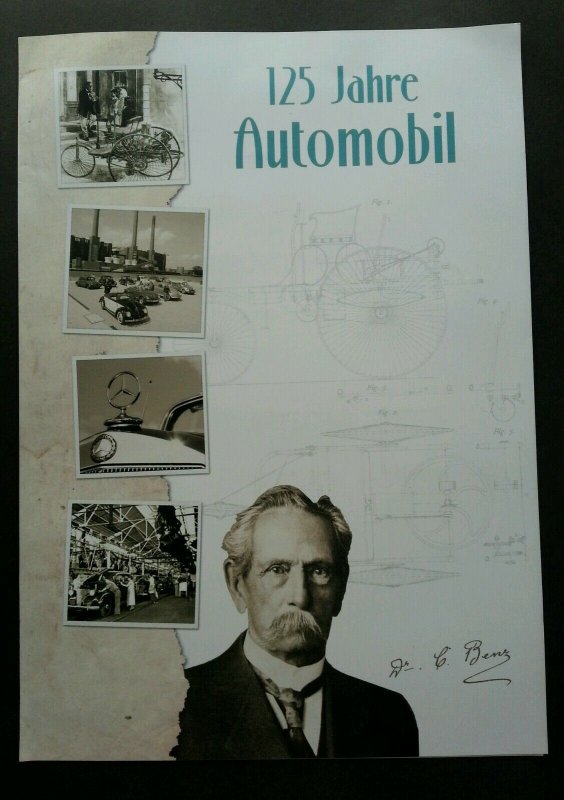 Germany 125 Years Automobile 2011 Classic Car Transport Tricycle (folder set MNH
