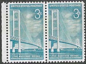 US Scott 1106 - Mackinac Bridge - Horizontal Pair  - MNH/OG - 1958