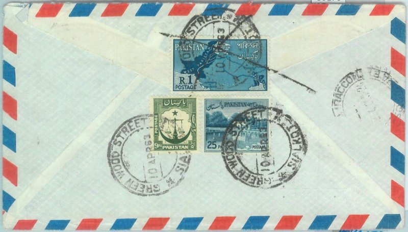 86176 - PAKISTAN - POSTAL HISTORY - REGISTERED Airmail COVER to ITALY 1950's 