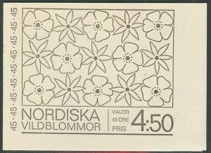 SWEDEN (H205A) Scott 786a, 45ore Wild Flowers Booklet,