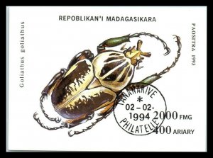1994 MADAGASCAR Souvenir Sheet - Beetles C2 