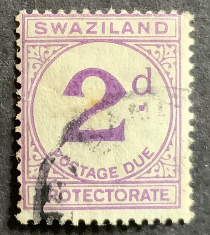 SWAZILAND POSTAGE DUE 2d SGD2 USED. CAT £40