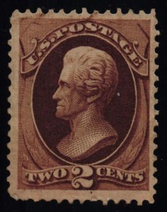 US Scott #157 - F/VF - No Gum - 2c Jefferson - Continental - Brown - 1873