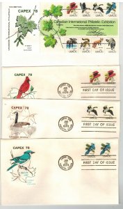 1978 USA CANADA CAPEX SOUVENIR SHEET FARNAM SET OF 9 BIRDS & ANIMALS INC. SHEET!