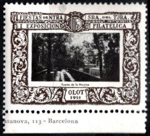 1951 Spain Poster Stamp Festival of Our Lady of Tura And Philatelic Exhibition