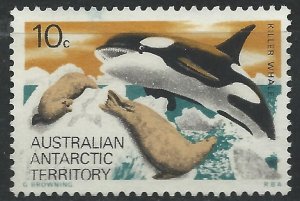Australian Antarctic Territory 1973 - 10c Killer Whale - SG28 used