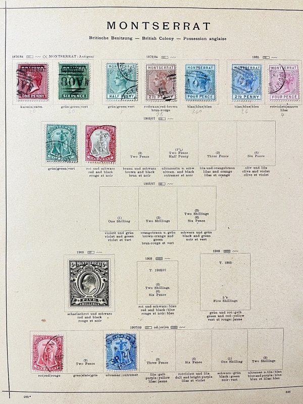 Montserrat QV/QE Used MH MNH (Apx 40 Items) MK6014