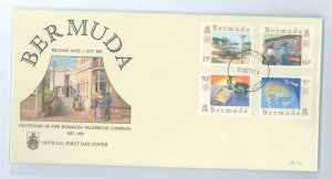 Bermuda 528-531 1987 centenary of the bermuda telephone company, unaddressed, cacheted FDC