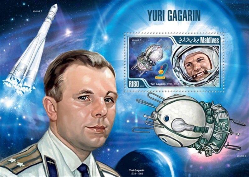 Maldives - 2013 Yuri Gagarin - Stamp Souvenir Sheet - 13E-083