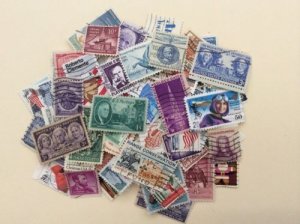 100 U.S USED COMMEMORATIVE STAMPS ALL DIFFERENT  SHERWOOD STAMP