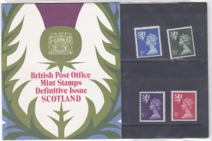 1974 british post office definitive issue scotland presentation pack 62 U/M