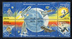 1912 - 1919 * SPACE ACHIEVEMENT  *  U.S. Postage Stamp Block Of 8 MNH