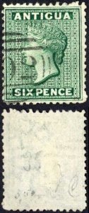 Antigua SG15x 6d Blue-green Wmk Crown CC Reversed Cat 14 pounds