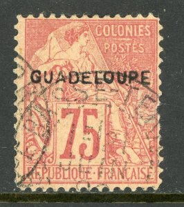 Guadeloupe 1891 French Colony 75¢ Rose Stanley Gibbons #32 VFU D906