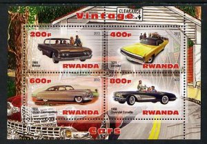 RWANDA - 2013 - Vintage Cars #1 - Perf 4v Sheet - MNH - Private Issue