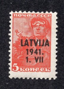 Latvia 1941 5k German Occupation, Scott 1N14 MH, value = $1.00
