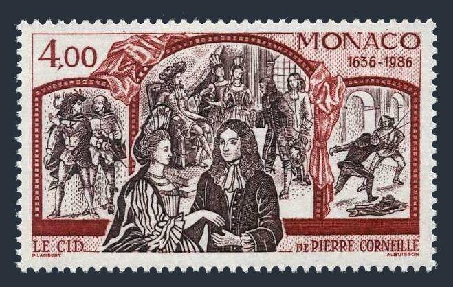Monaco 1548,MNH.Michel 1773. Premiere of El Cid,by Pierre Corneille,1986.Scenes.