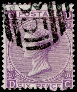 SG108, 6d dull violet plate 8, FINE USED. Cat £70. C35 PANAMA. DC