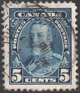 Canada SC#221 5¢ King George V Single (1935) Used