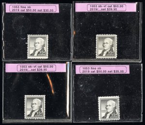 US Stamps # 1053 MNH VF Lot Of 4 Scott Value $200.00