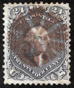 US Sc 78 Lilac 24¢ Neat Red Fancy Cancel