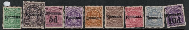 Rhodesia 1909 SC 82-99 Mint Set SCV $608.35