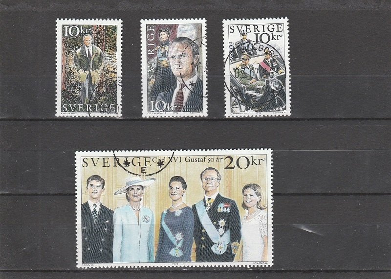 Sweden  Scott#  2164-2167  Used  (1996 King Carl XVI Gustaf 50th Birthday)