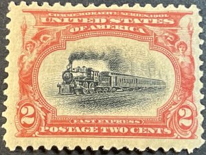 U.S. # 295-MINT/HINGED---CARMINE & BLACK---SINGLE---1901