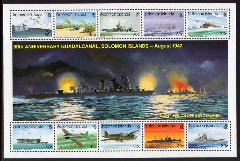 Solomon Islands 728 Guadalcanal Anniversary WWII MNH VF