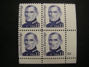 Scott 1854, 11c Alden Partridge, PB4 #3 LR, MNH Great Americans Beauty