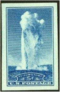 1935 5c Yellowstone, Imperforate Single Stamp issued without gum Sct 760 Mint NH