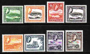 Antigua-SC#109-16-unused Hinged middle values-QEII-1953-56-