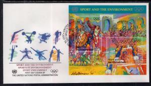UN New York 685 Sports Souvenir Sheet UN Postal Admin U/A FDC