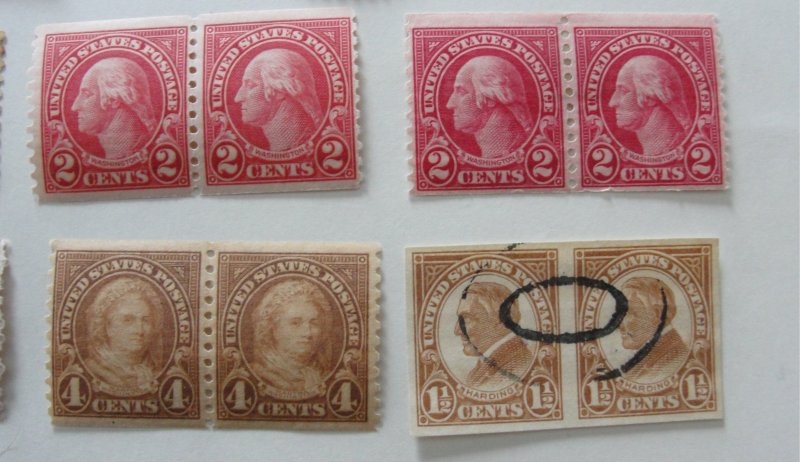 US Perf. 10 1/2 x 11 & 10 Mix of MH Stamps – Fair Condition w/some Damaged