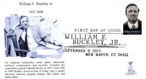 William F. Buckley, Jr. (2025) FDC w/ b&w pictorial cancellation