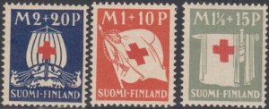 FINLAND Sc # B2-4 CPL MNH SEMI POSTALS for RED C OSS SOCIETY