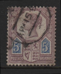 GB 1887 5d die 1 sg207 very fine used cat £120