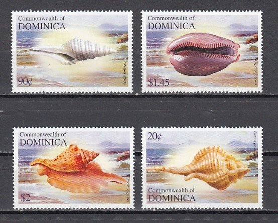 Dominica, Scott cat. 2472-2475. Sea Shells issue.