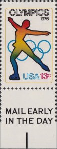 US 1698 Olympic Games Skating 13c mail early single L MNH 1976