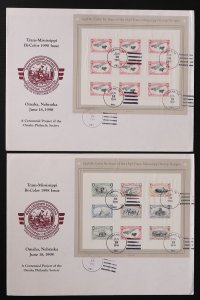 U.S. Used Stamp Scott #3209-3210 1c/$2 Trans Miss Sheets Set/2 First Day Covers