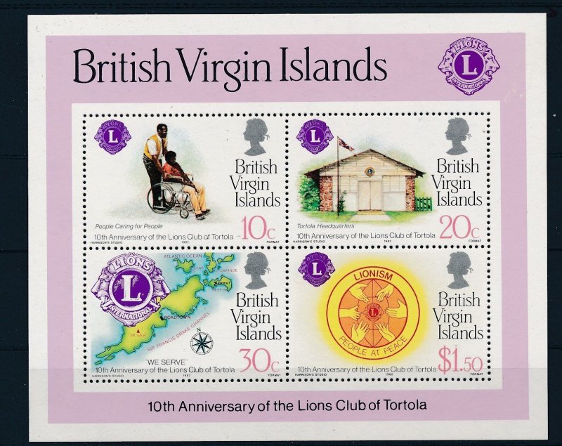 [18471] British Virgin Islands 1982 10 Years Lions Club of Tortola Sheet MNH